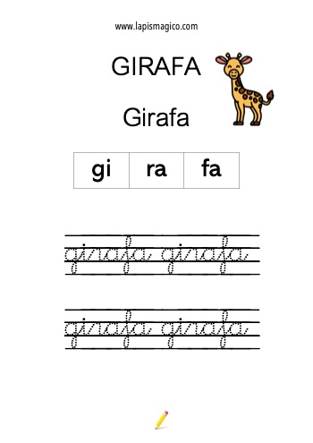 Girafa, ficha pdf nº1