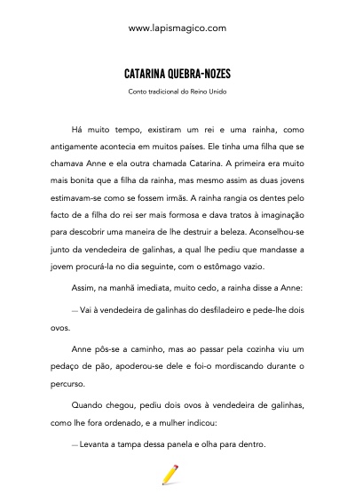 Catarina Quebra-Nozes, ficha pdf nº1
