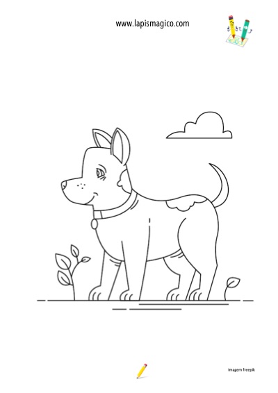 Desenhos de cães fofinhos para colorir, ficha pdf nº1