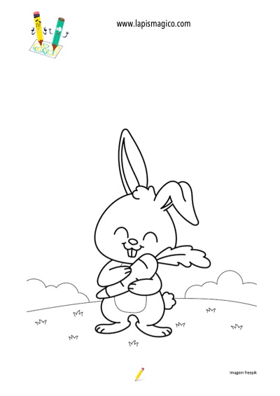 Desenhos de coelhos fofinhos para colorir, ficha pdf nº1