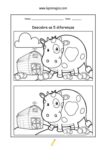 Vaca diferenças, ficha pdf nº1
