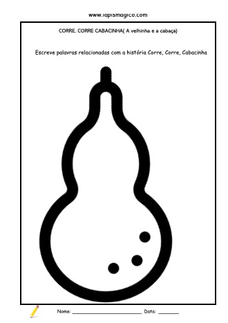 A Velhinha e a Cabaça, ficha pdf nº1