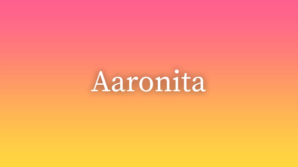 Aaronita, significado da palavra no dicionário português