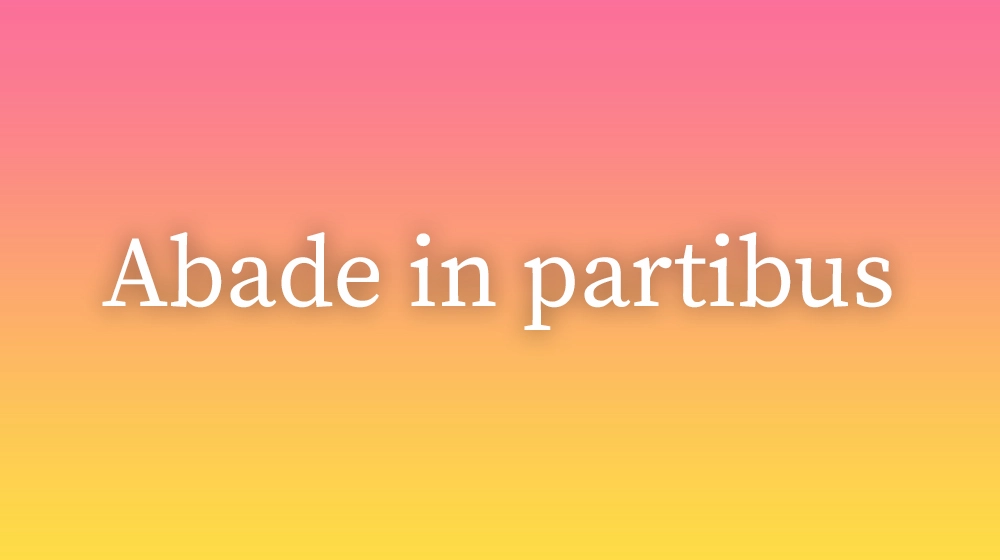 Abade in partibus, significado da palavra no dicionário português