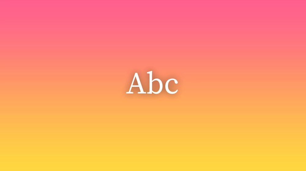 Abc, significado da palavra no dicionário português