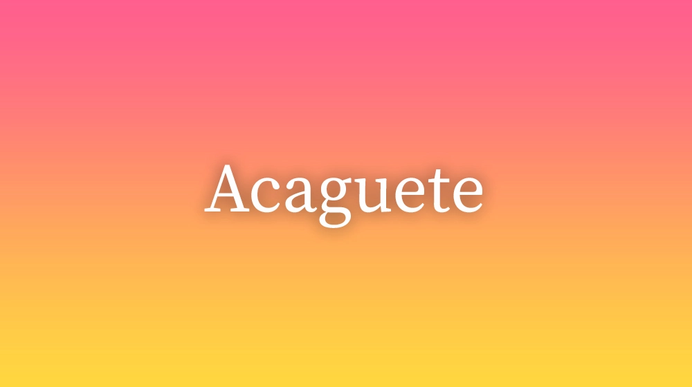 Acaguete, significado da palavra no dicionário português