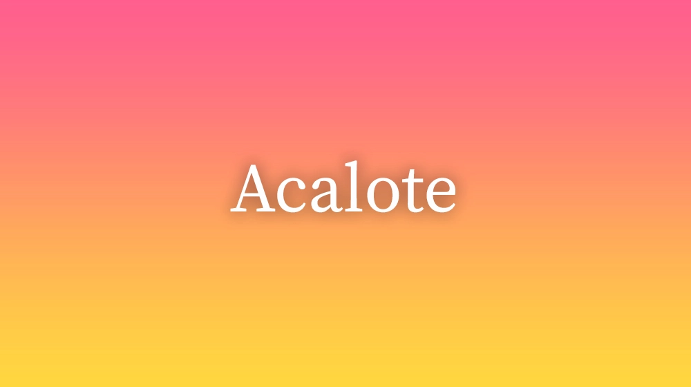 Acalote, significado da palavra no dicionário português