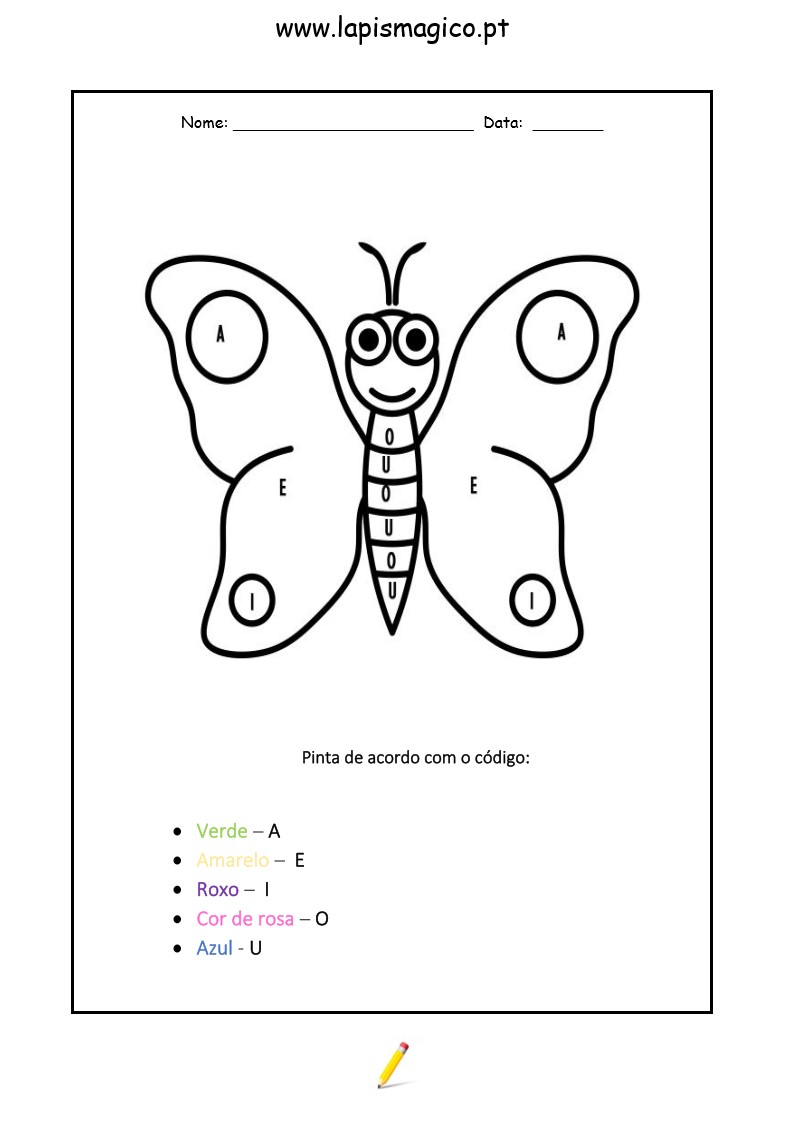 A borboleta violeta, ficha pdf nº1