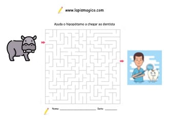 O hipopótamo que tinha medo do dentista, ficha pdf nº1