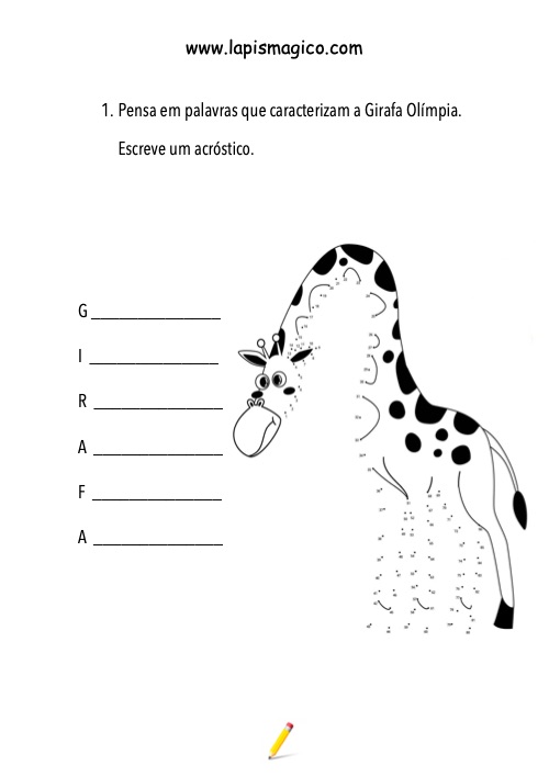 A girafa que comia estrelas, ficha pdf nº1