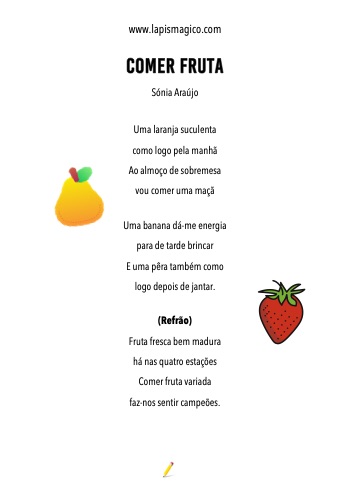 Comer Fruta, ficha pdf nº1