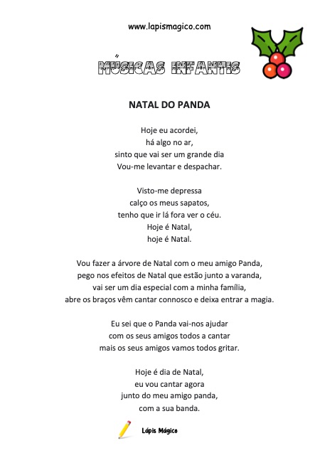 Natal do Panda, ficha pdf nº1