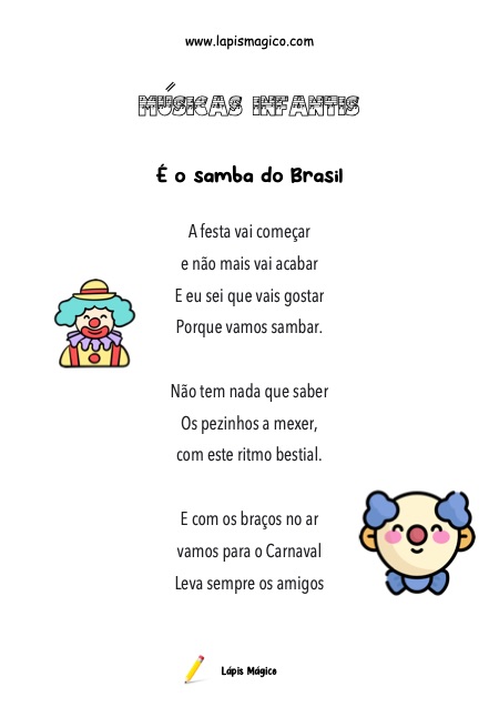 É o Samba do Brasil, ficha pdf nº1