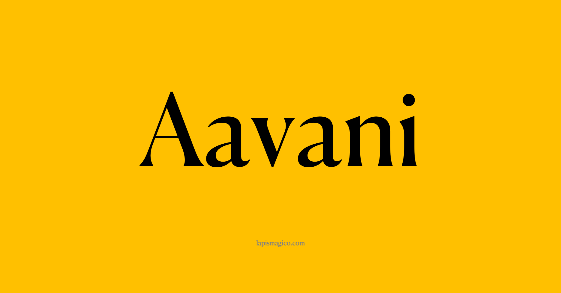 Nome Aavani, ficha divertida com pontilhado para crianças