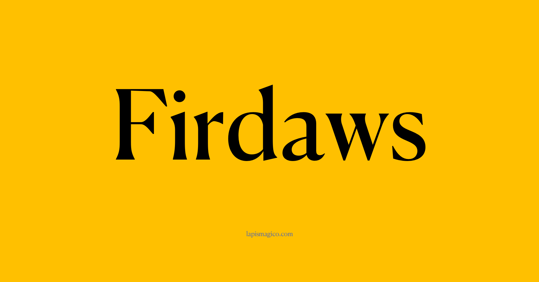 Nome Firdaws, ficha divertida com pontilhado para crianças