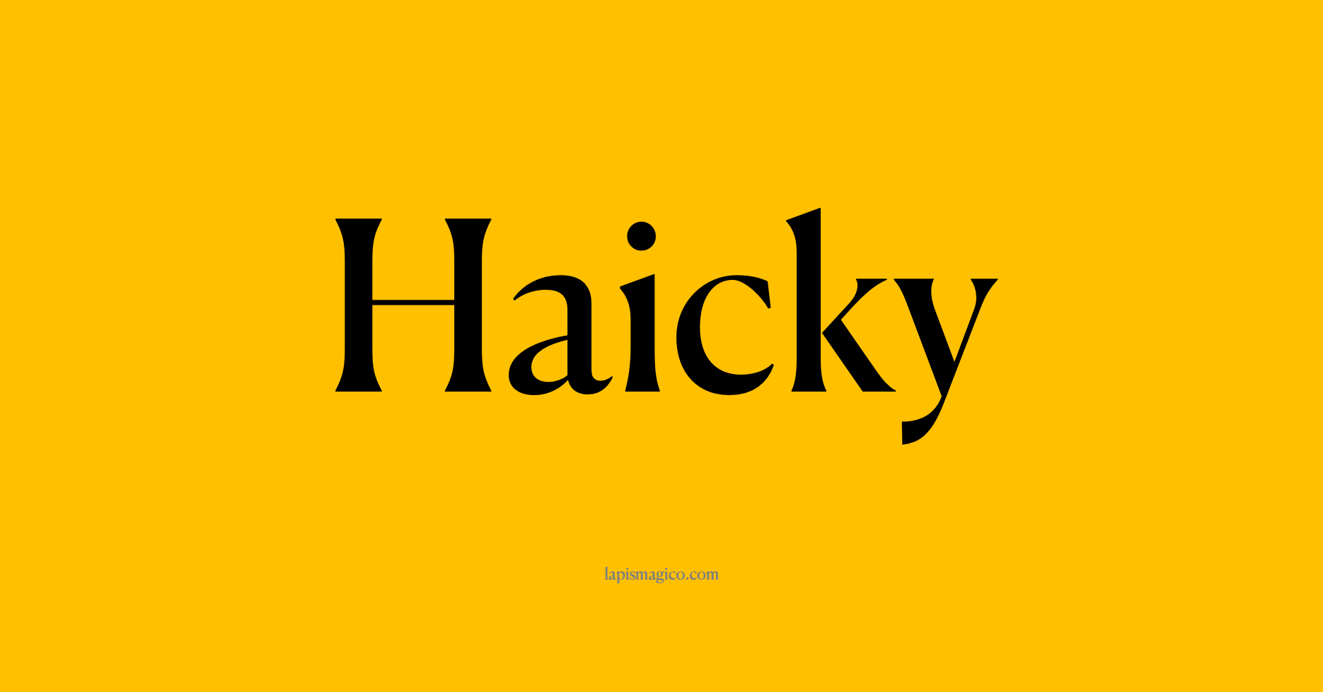 Nome Haicky, ficha divertida com pontilhado para crianças