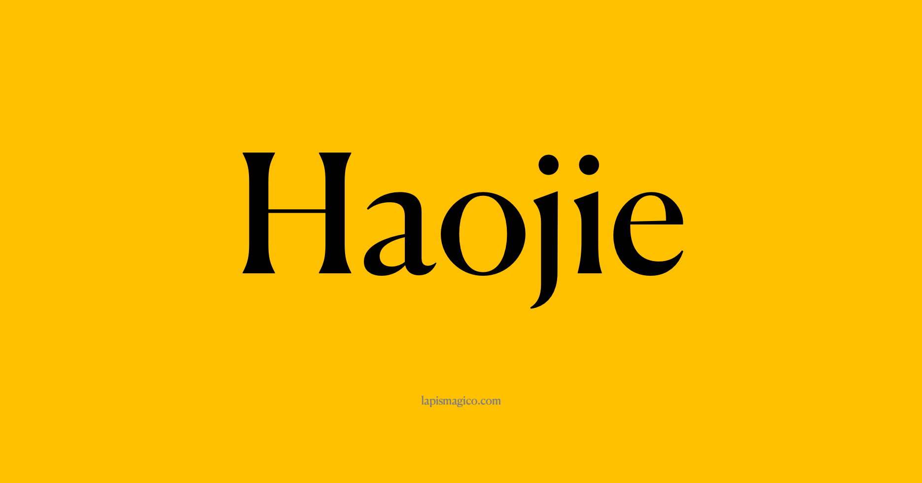 Nome Haojie, ficha divertida com pontilhado para crianças