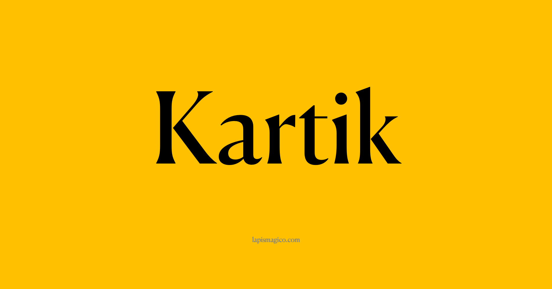 Nome Kartik, ficha divertida com pontilhado para crianças