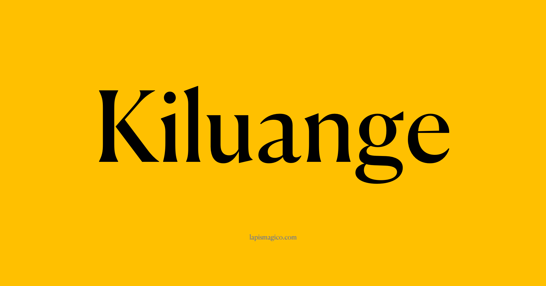 Nome Kiluange, ficha divertida com pontilhado para crianças