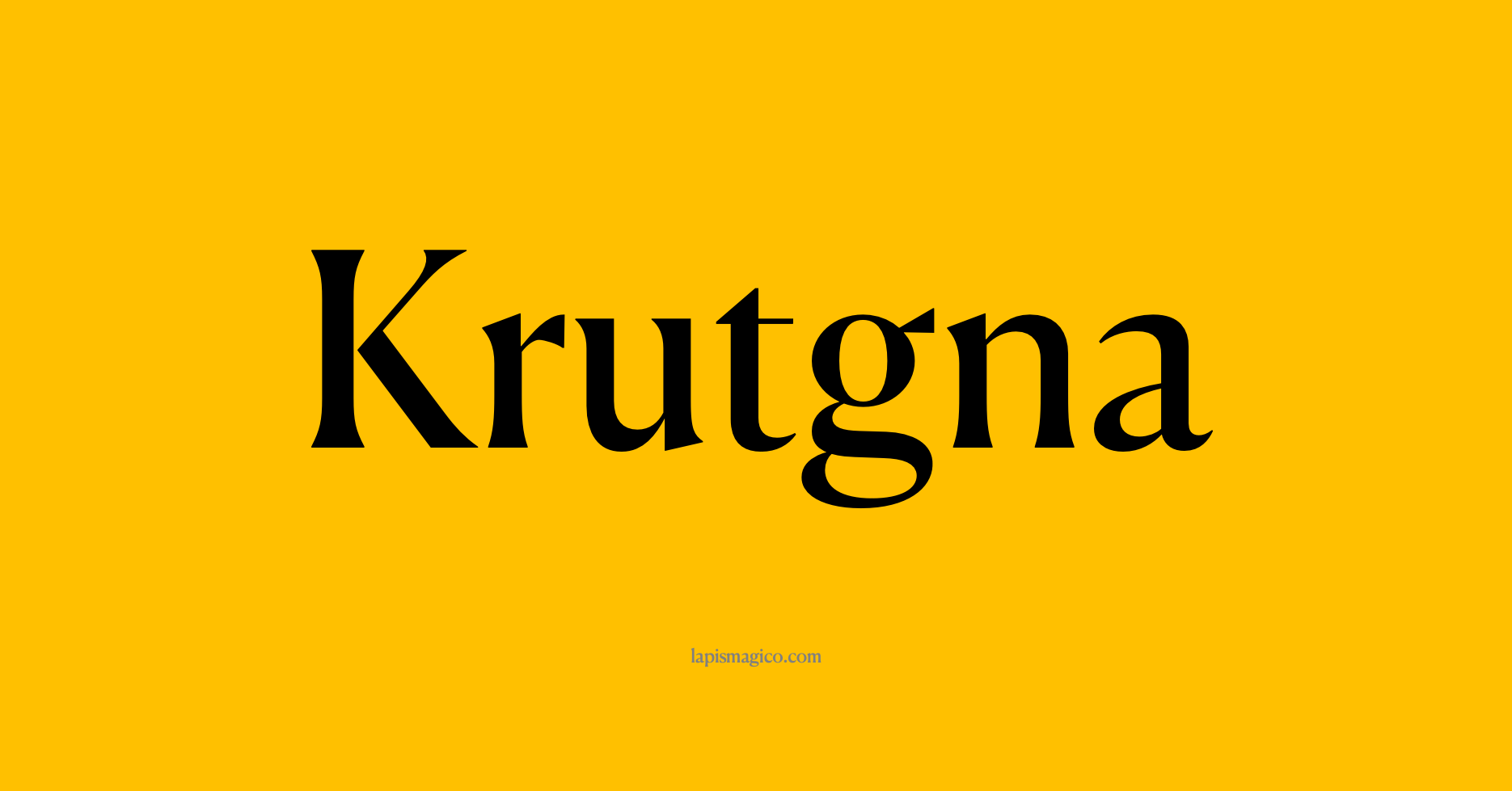 Nome Krutgna, ficha divertida com pontilhado para crianças