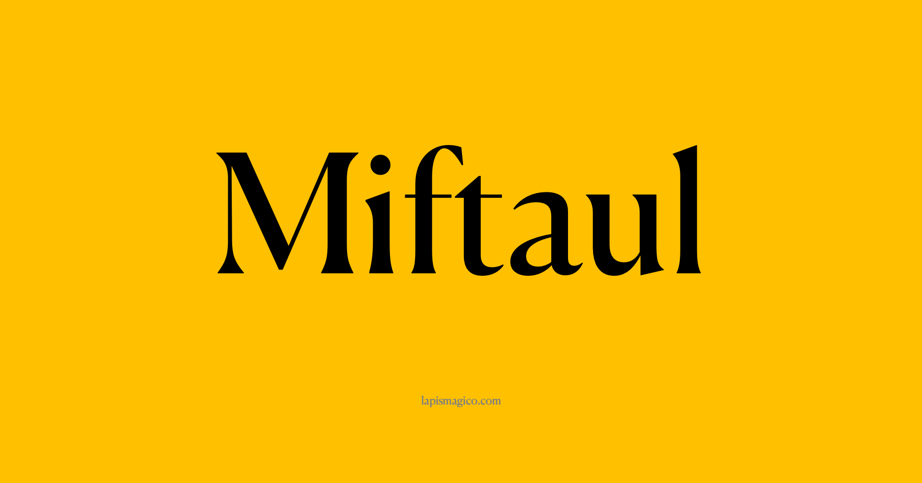 Nome Miftaul, ficha divertida com pontilhado para crianças
