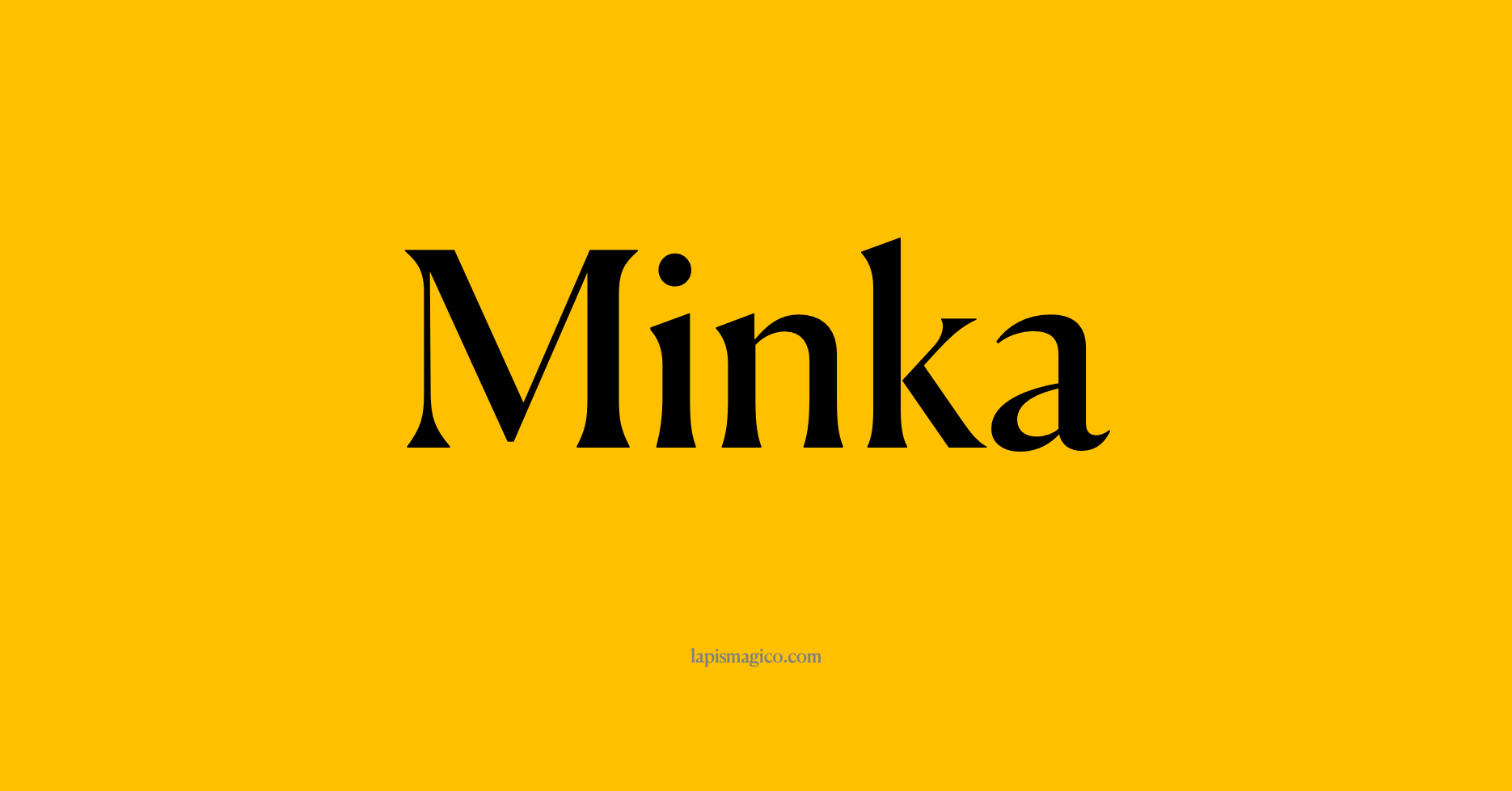Nome Minka, ficha divertida com pontilhado para crianças