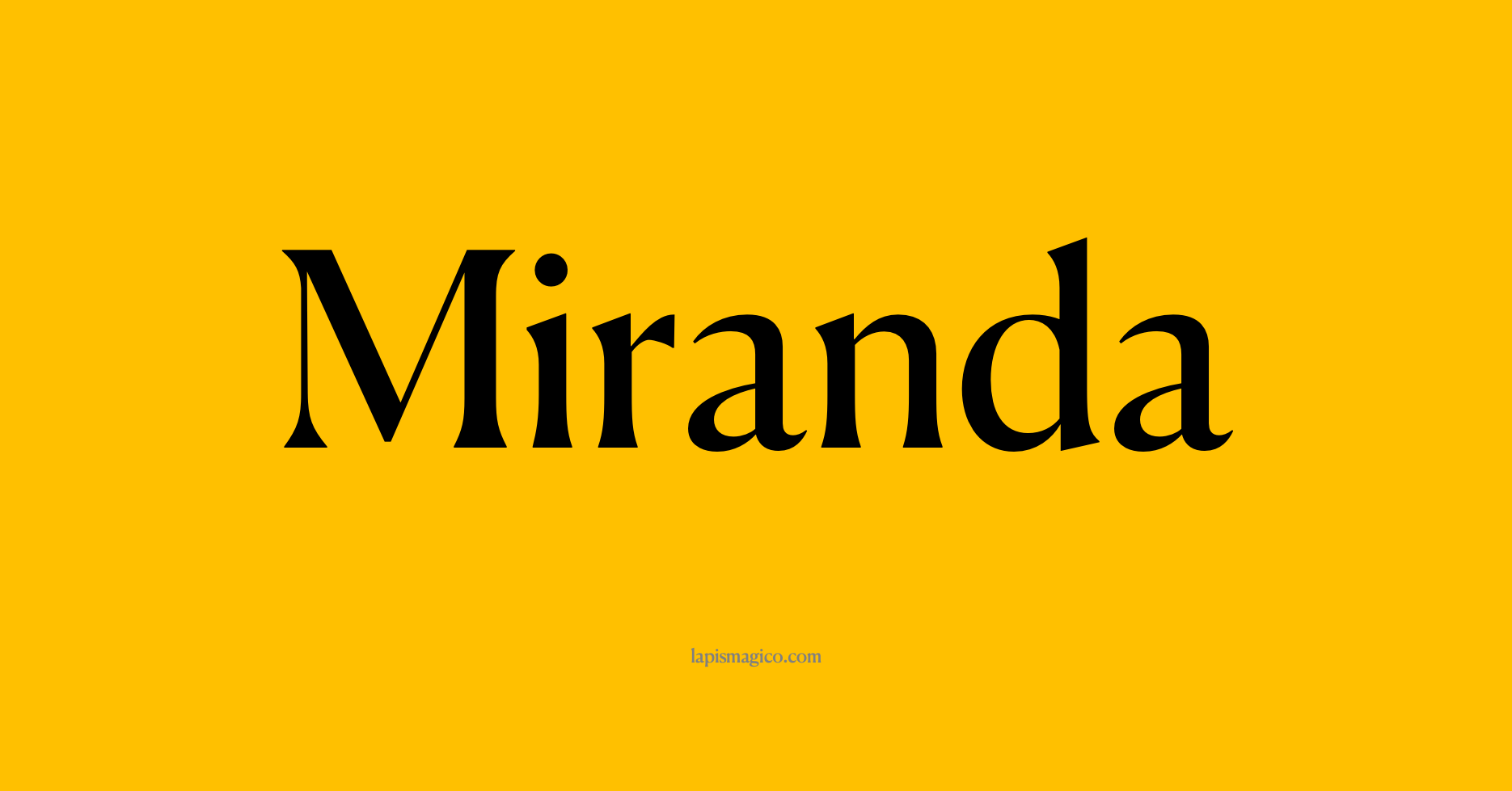 Nome Miranda, ficha divertida com pontilhado para crianças