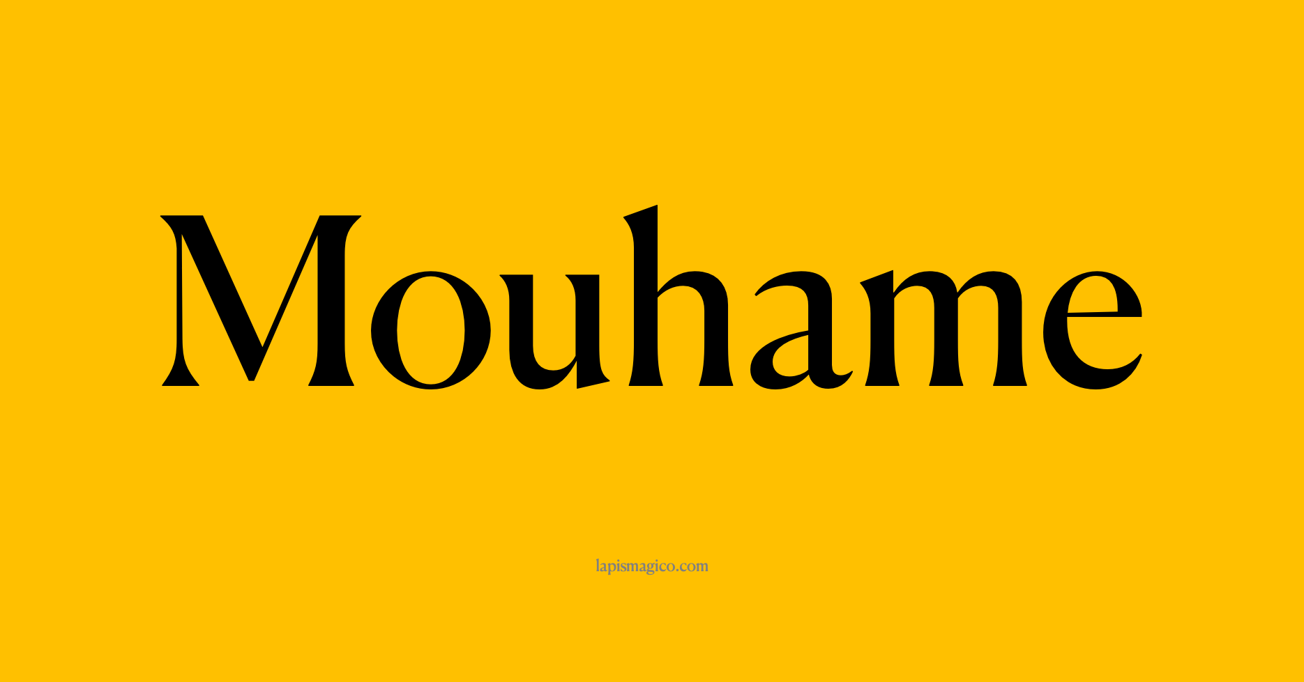 Nome Mouhame, ficha divertida com pontilhado para crianças