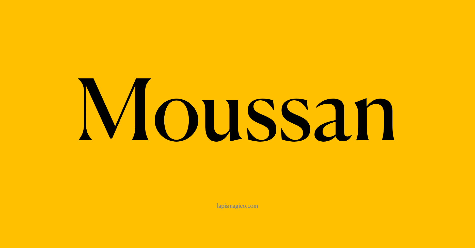 Nome Moussan, ficha divertida com pontilhado para crianças