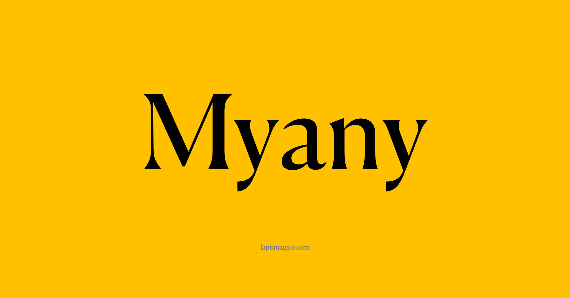 Nome Myany, ficha divertida com pontilhado para crianças