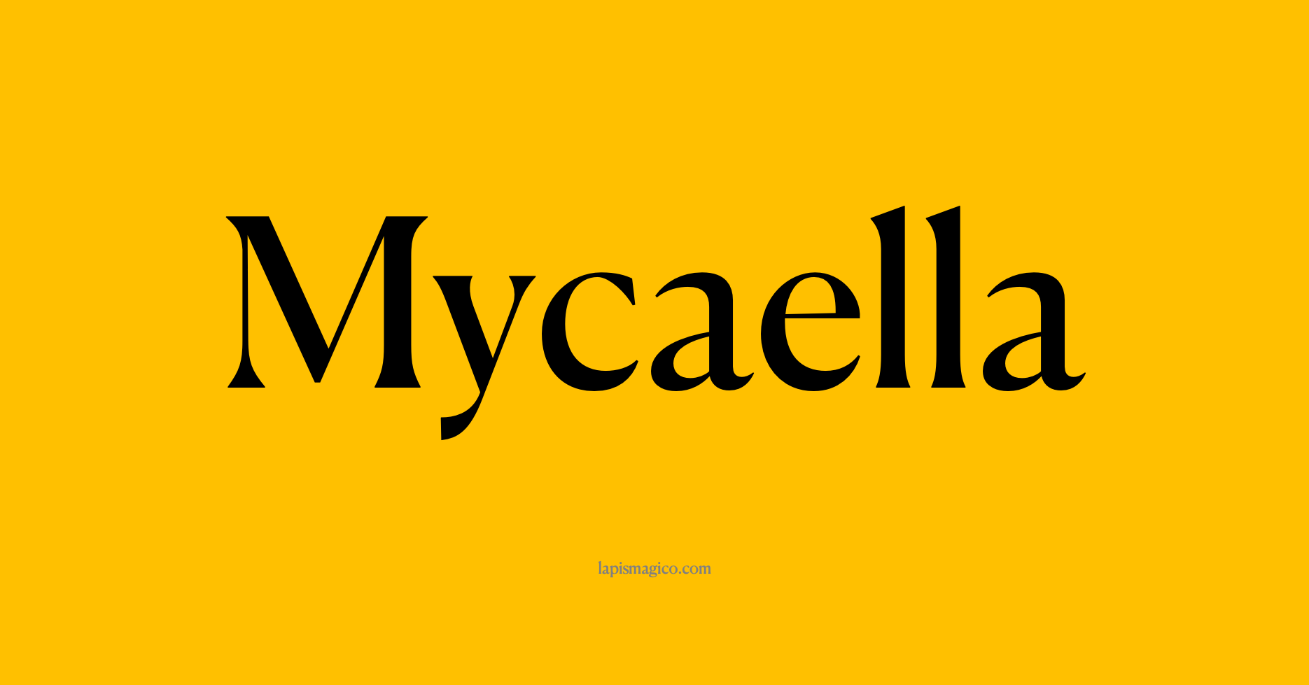 Nome Mycaella, ficha divertida com pontilhado para crianças