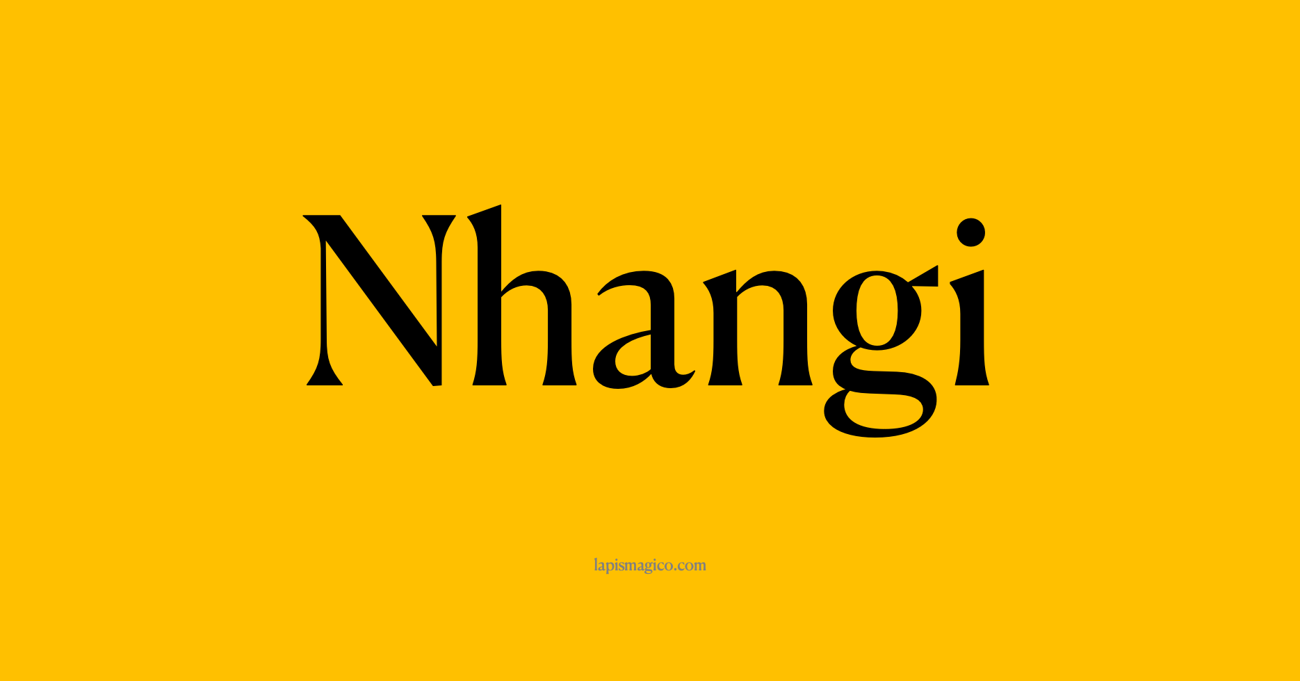 Nome Nhangi, ficha divertida com pontilhado para crianças
