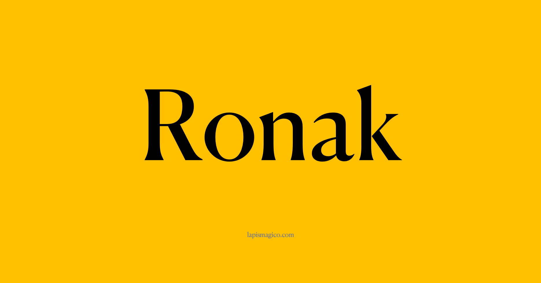 Nome Ronak, ficha divertida com pontilhado para crianças