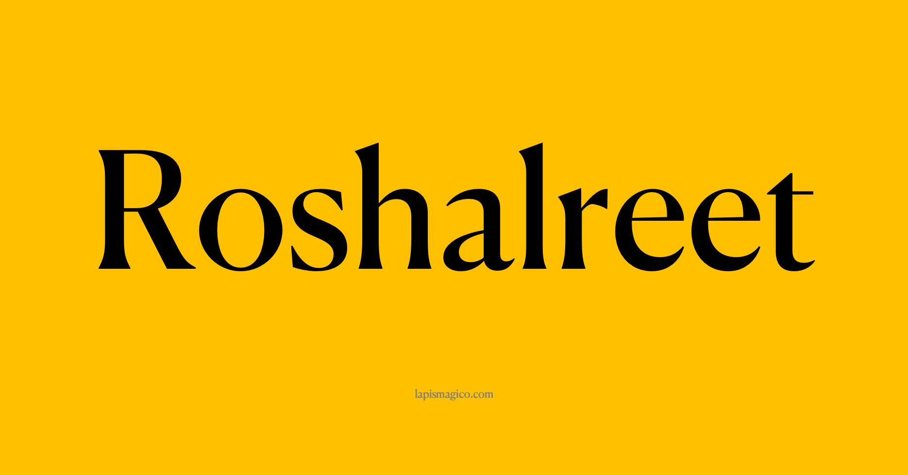 Nome Roshalreet, ficha divertida com pontilhado para crianças
