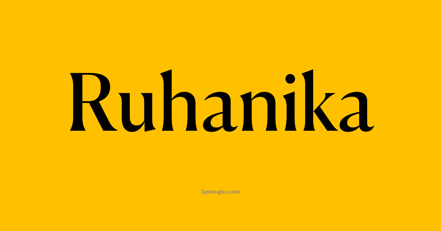 Nome Ruhanika, ficha divertida com pontilhado para crianças