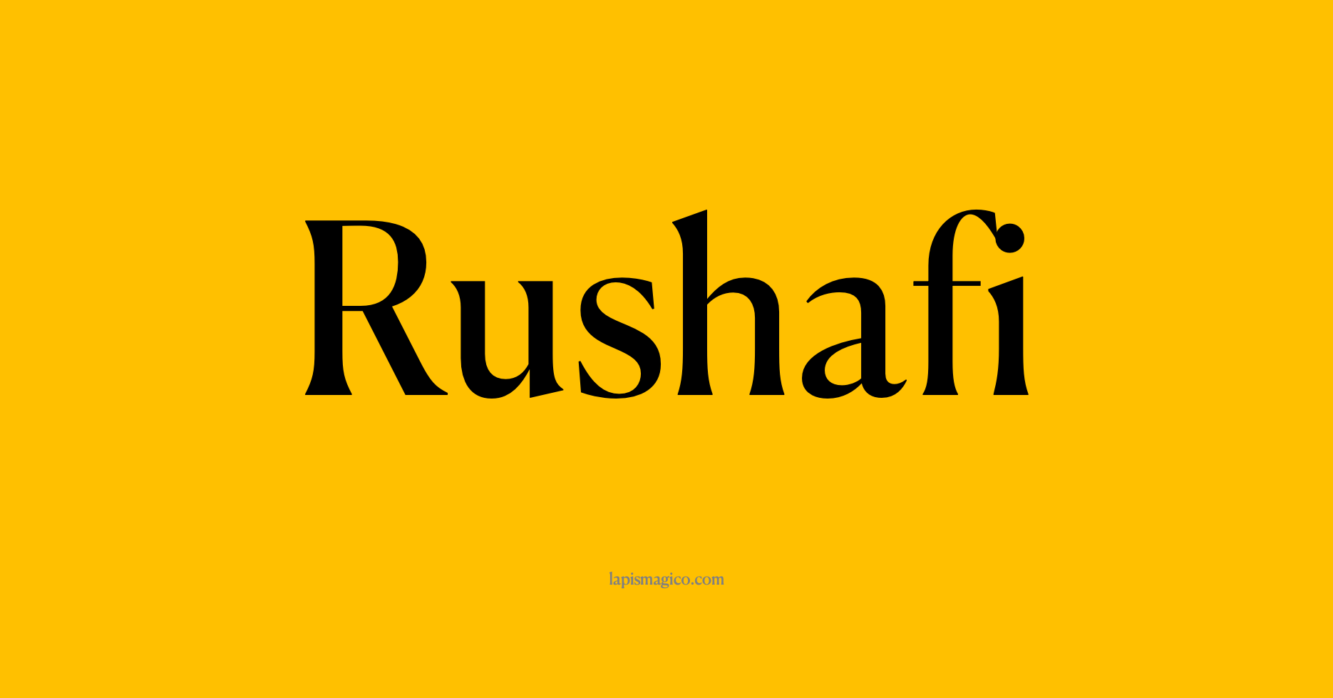 Nome Rushafi, ficha divertida com pontilhado para crianças