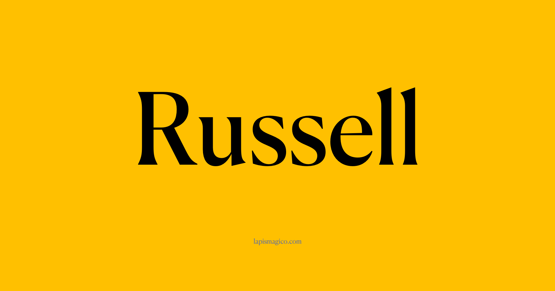 Nome Russell, ficha divertida com pontilhado para crianças