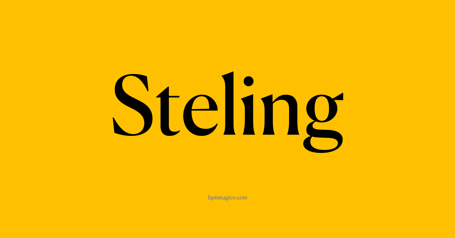 Nome Steling, ficha divertida com pontilhado para crianças
