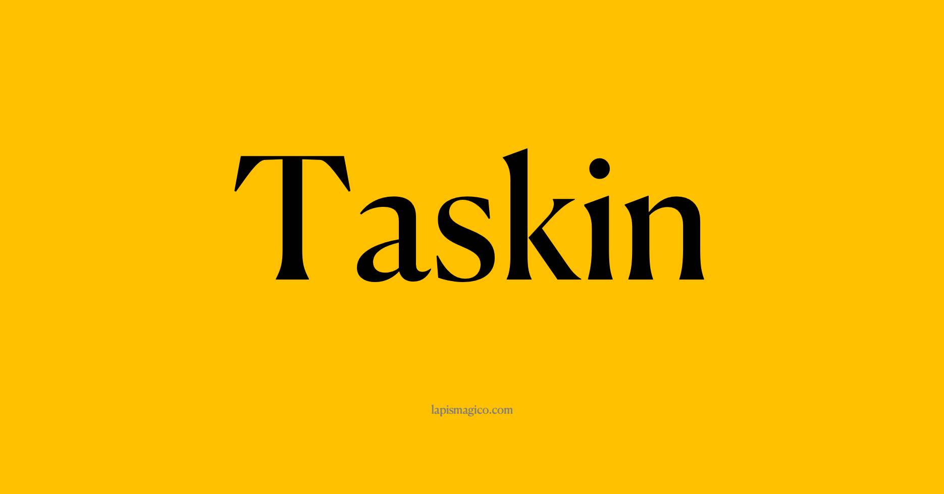 Nome Taskin, ficha divertida com pontilhado para crianças