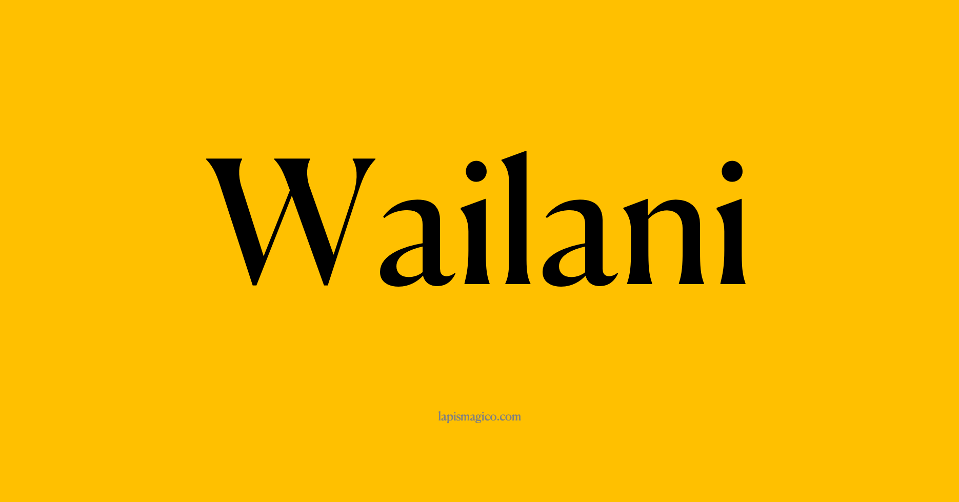Nome Wailani, ficha divertida com pontilhado para crianças