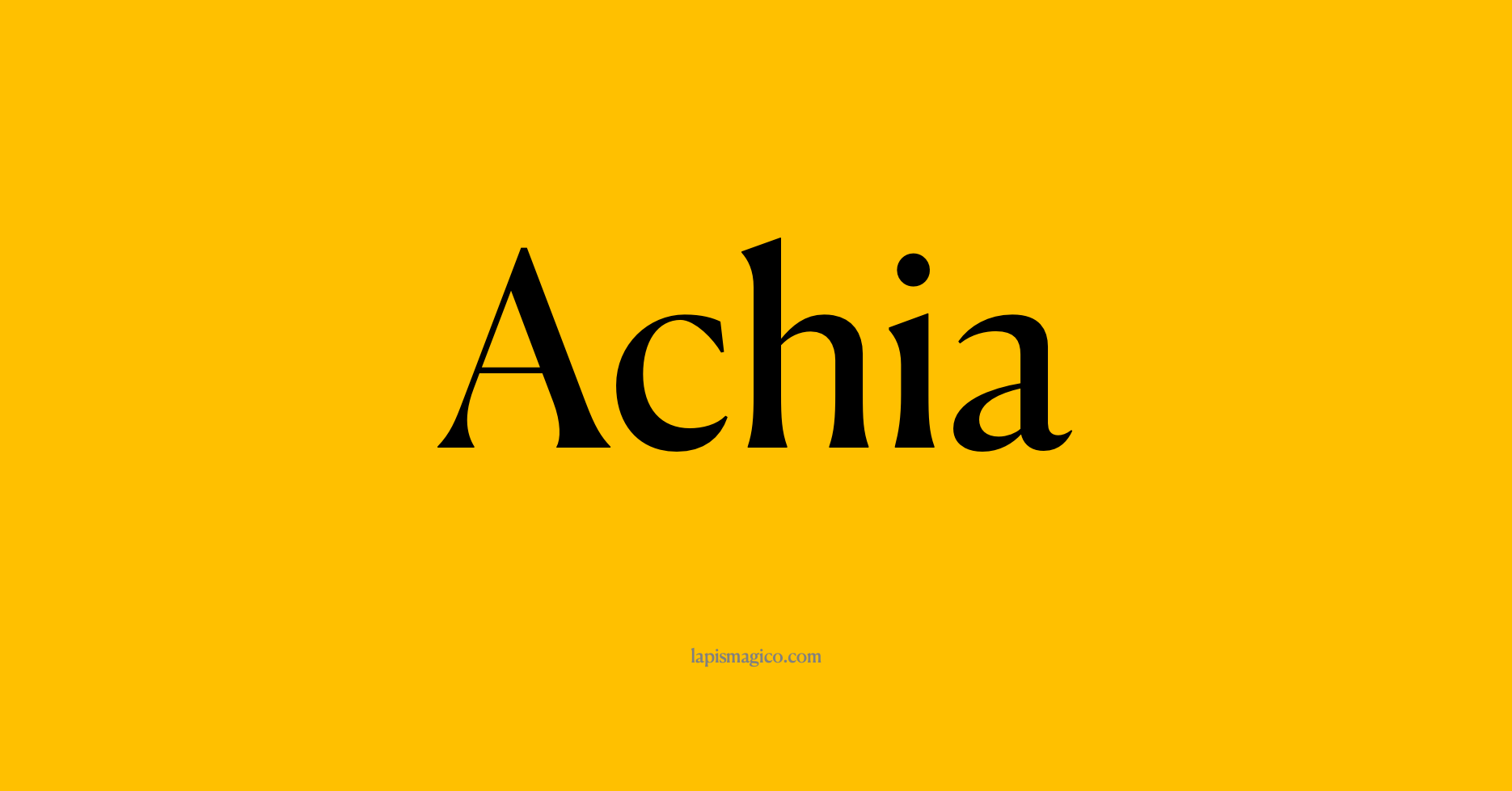 Nome Achia