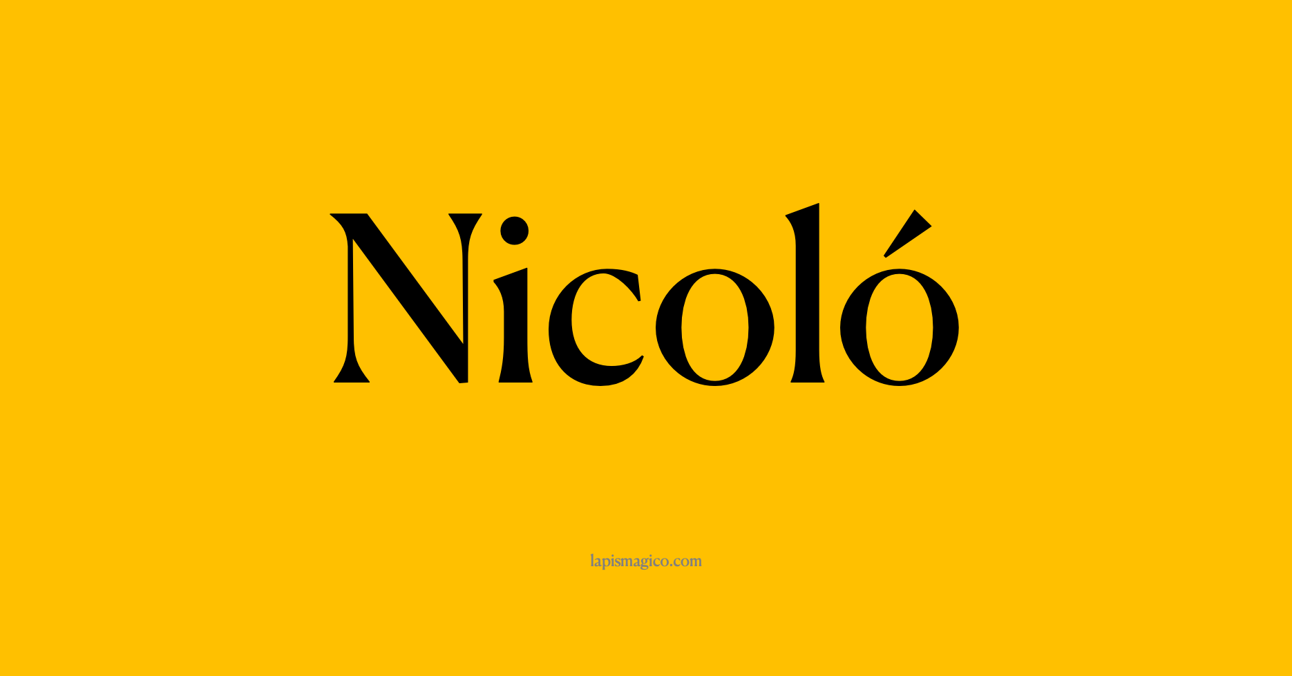 Nome Nicoló