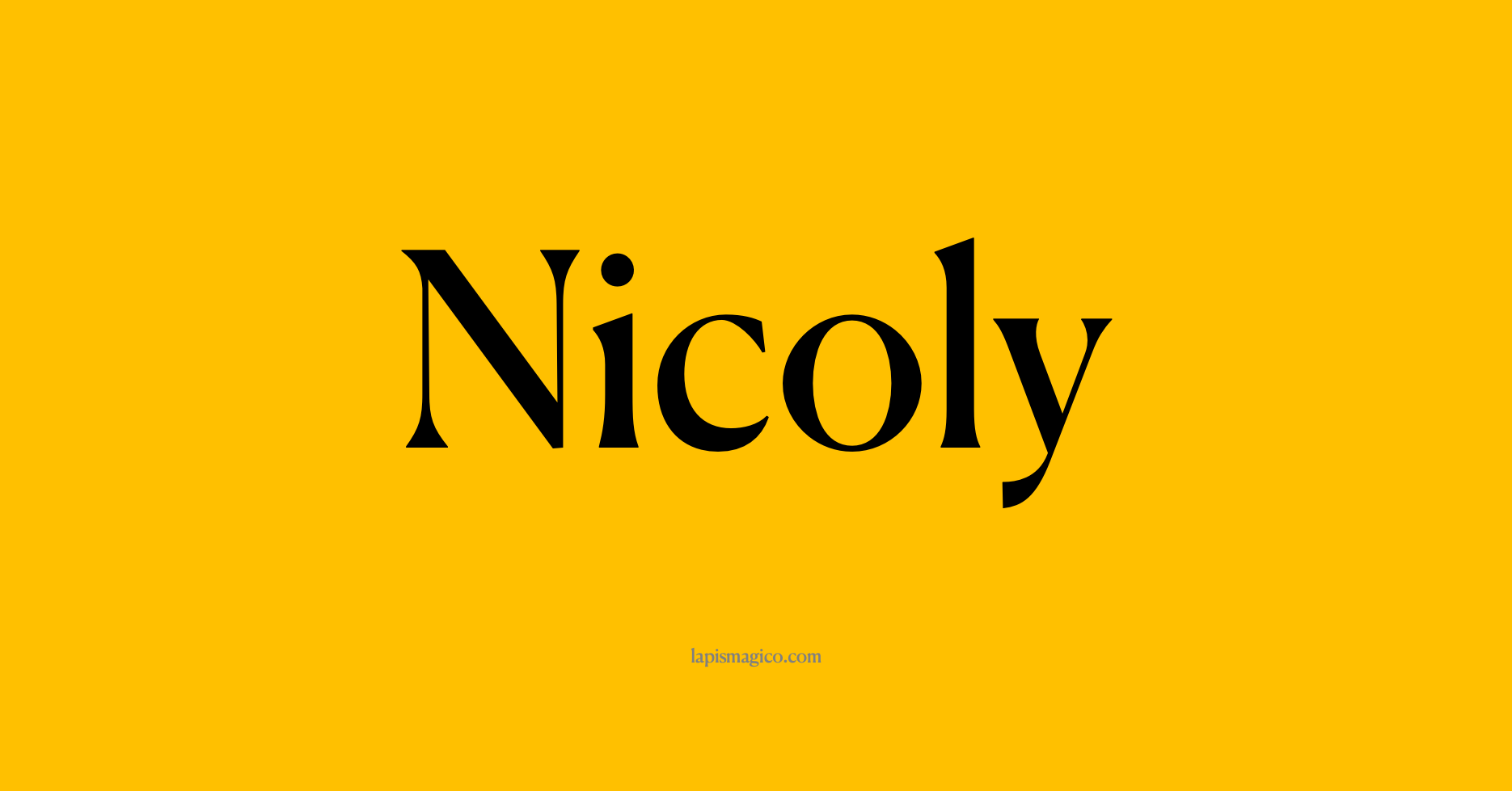 Nome Nicoly