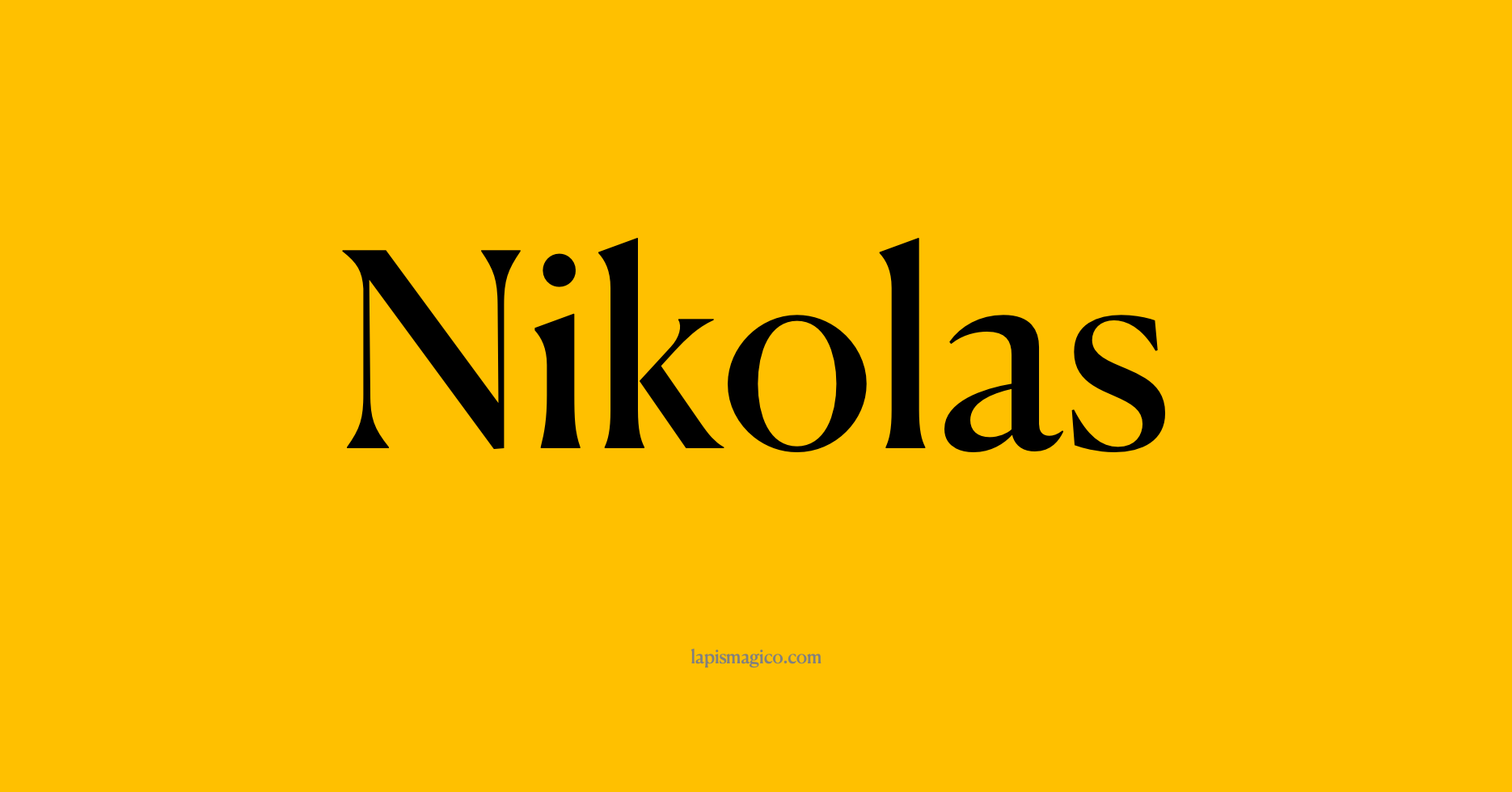 Nome Nikolas