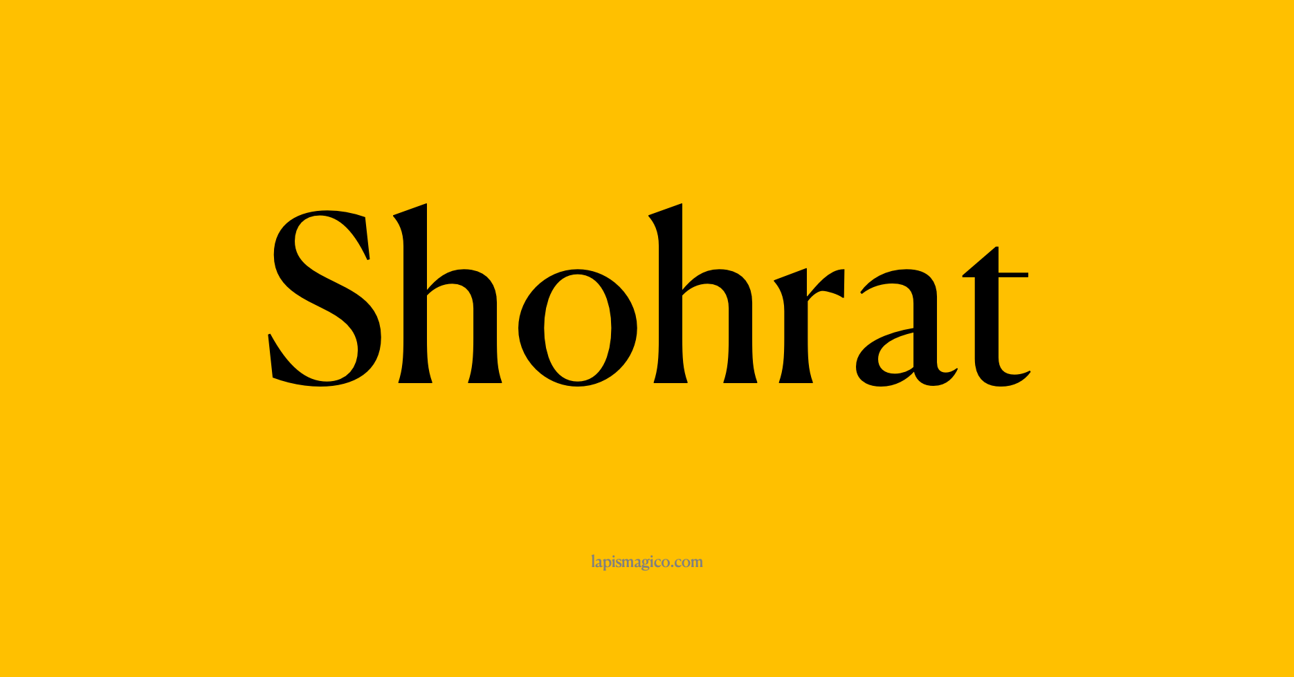 Nome Shohrat