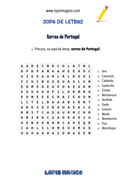 Serras, ficha pdf nº1